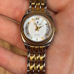 Pierre CARDIN Quartz Watch Two Tone Stainless Steel Women Water Resistant,‎ VTG